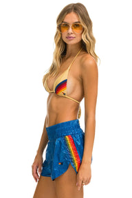 HIGH RISE 5 STRIPE NYLON JOGGER SHORT - SNORKEL BLUE Women's Jogger Shorts Aviator Nation 