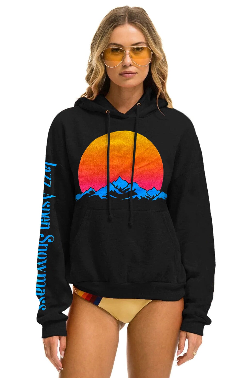JAZZ ASPEN SNOWMASS 2023 RELAXED PULLOVER HOODIE - BLACK Hoodie Aviator Nation 