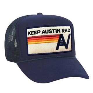 KEEP AUSTIN RAD VINTAGE TRUCKER HAT HATS Aviator Nation OS NAVY 
