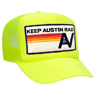 KEEP AUSTIN RAD VINTAGE TRUCKER HAT HATS Aviator Nation OS NEON YELLOW 