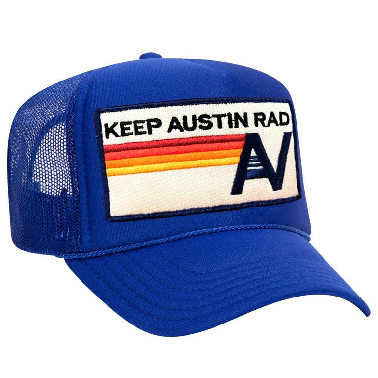 KEEP AUSTIN RAD VINTAGE TRUCKER HAT HATS Aviator Nation OS ROYAL 