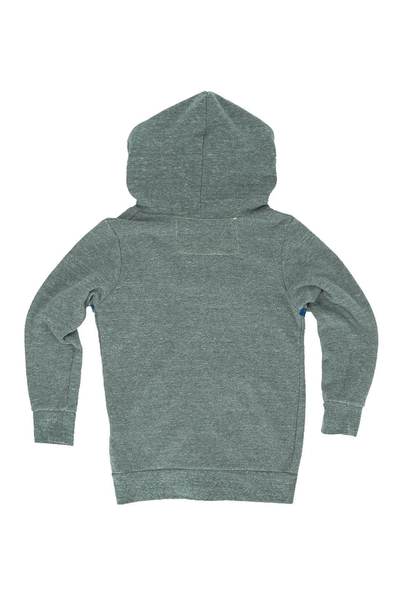 KID'S 5 STRIPE HOODIE - HEATHER GREY // BLUE STRIPES Kid's Hoodies Aviator Nation