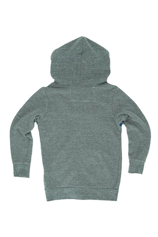 KID'S 5 STRIPE HOODIE - HEATHER GREY // BLUE STRIPES Kid's Hoodies Aviator Nation 
