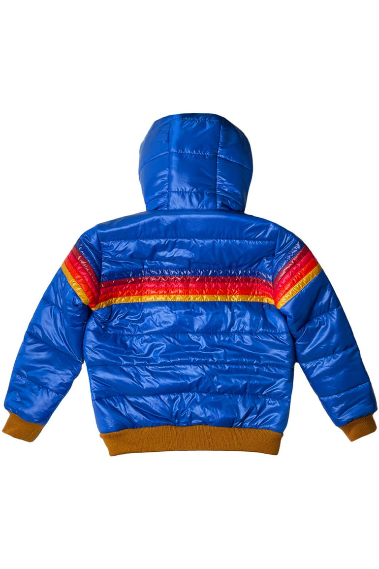KIDS 5 STRIPE TREKKER JACKET - GLOSSY SNORKEL BLUE Kid's Outerwear Aviator Nation