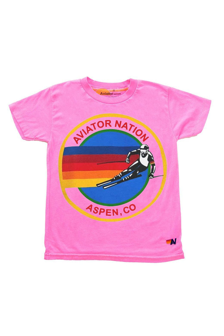 KID'S AVIATOR NATION ASPEN TEE - NEON PINK Kid's Tee Aviator Nation 