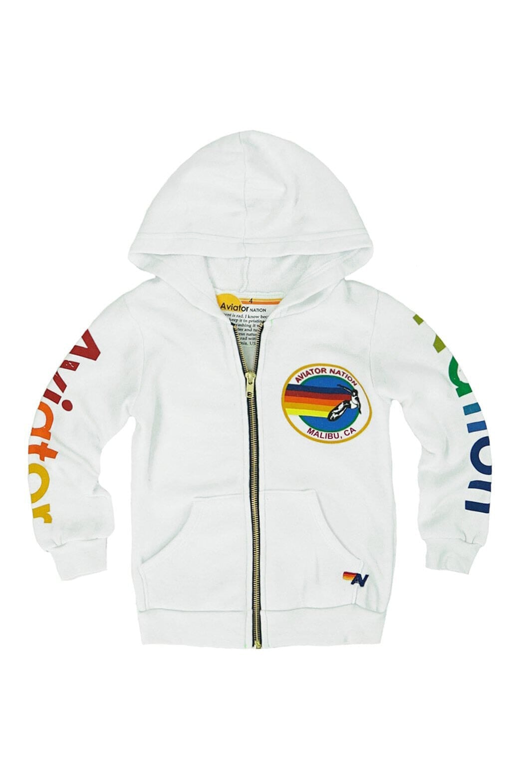 KID'S AVIATOR NATION MALIBU ZIP HOODIE - WHITE Kid's Hoodies Aviator Nation 