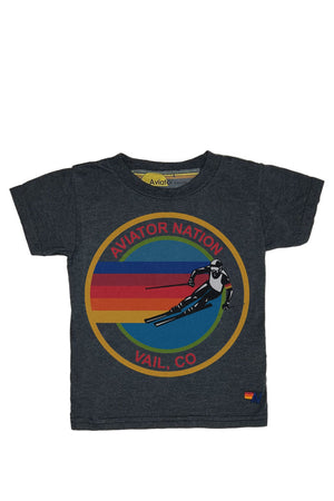 KID'S AVIATOR NATION VAIL TEE - CHARCOAL