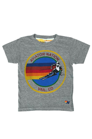 KID'S AVIATOR NATION VAIL TEE - HEATHER GREY