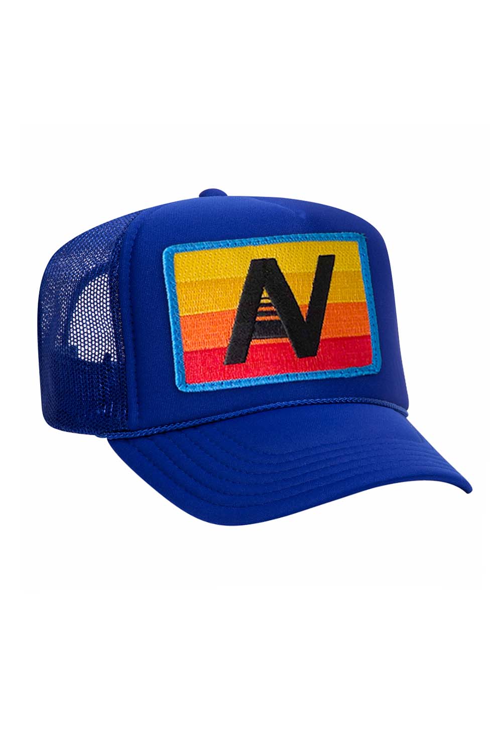 Logo Rainbow Vintage Low Rise Trucker Hat, Black