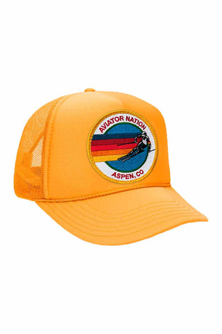 KID'S SIGNATURE ASPEN VINTAGE FOAM TRUCKER Kid's Hat Aviator Nation OS GOLD 