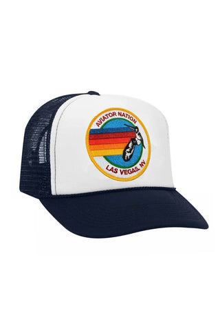 KID'S SIGNATURE LAS VEGAS - VINTAGE TRUCKER HAT Kid's Hat Aviator Nation OS NAVY / WHITE / NAVY 