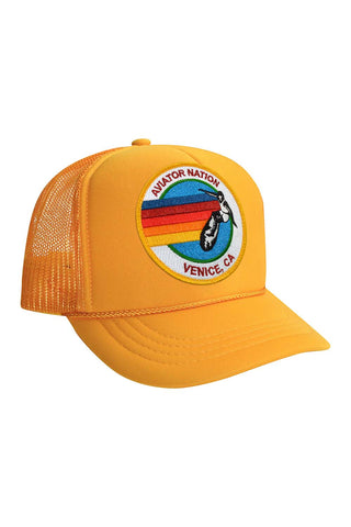 KID'S SIGNATURE LOGO - VINTAGE TRUCKER HAT Kid's Hat Aviator Nation OS GOLD 