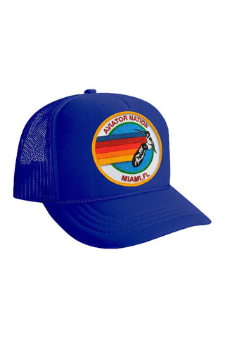 KID'S SIGNATURE MIAMI- VINTAGE TRUCKER HAT Kid's Hat Aviator Nation OS ROYAL 