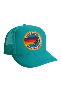 KID'S SIGNATURE NORTH SHORE - VINTAGE TRUCKER HAT Kid's Hat Aviator Nation OS JADE 