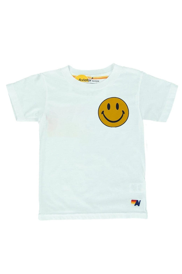 KID'S SMILEY 2 TEE - WHITE Kid's Tee Aviator Nation 