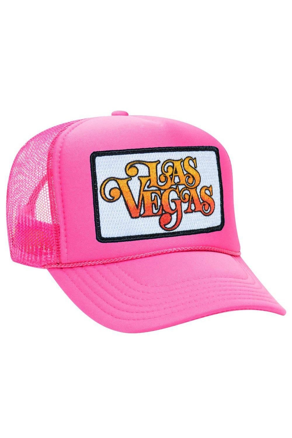 LAS VEGAS SCRIPT TRUCKER HAT HATS Aviator Nation OS NEON PINK 