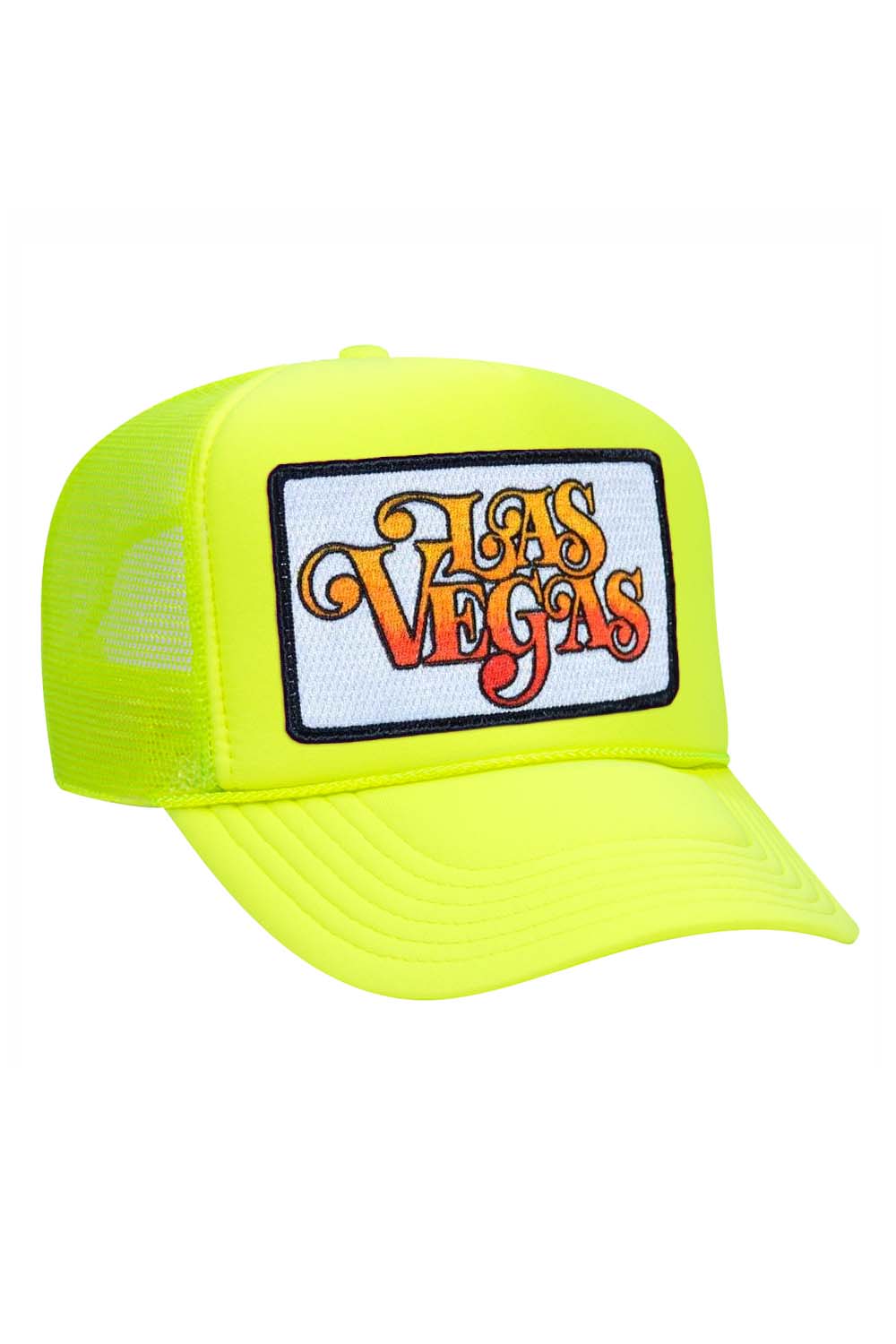 LAS VEGAS SCRIPT TRUCKER HAT HATS Aviator Nation OS NEON YELLOW 