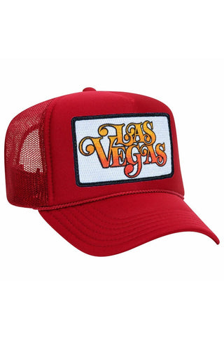 LAS VEGAS SCRIPT TRUCKER HAT HATS Aviator Nation OS RED 