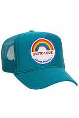 LIVE TO LOVE VINTAGE TRUCKER HAT HATS Aviator Nation JADE 