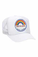 LIVE TO LOVE VINTAGE TRUCKER HAT HATS Aviator Nation WHITE 