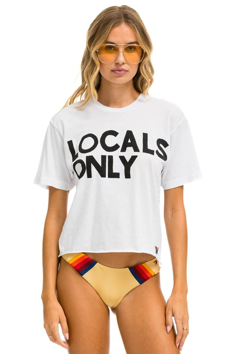 LOCALS ONLY BOYFRIEND TEE - WHITE Boyfriend Tee Aviator Nation 