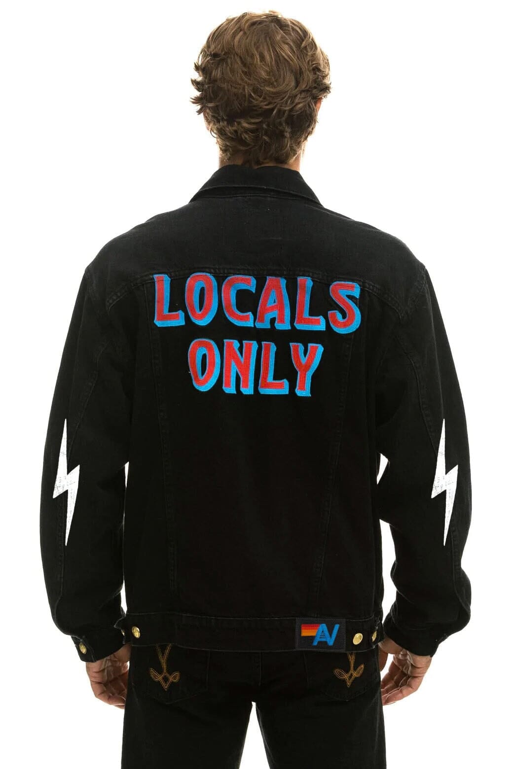 LOCALS ONLY OVERSIZED CONCERT DENIM JACKET - VINTAGE BLACK Denim Jacket Aviator Nation 