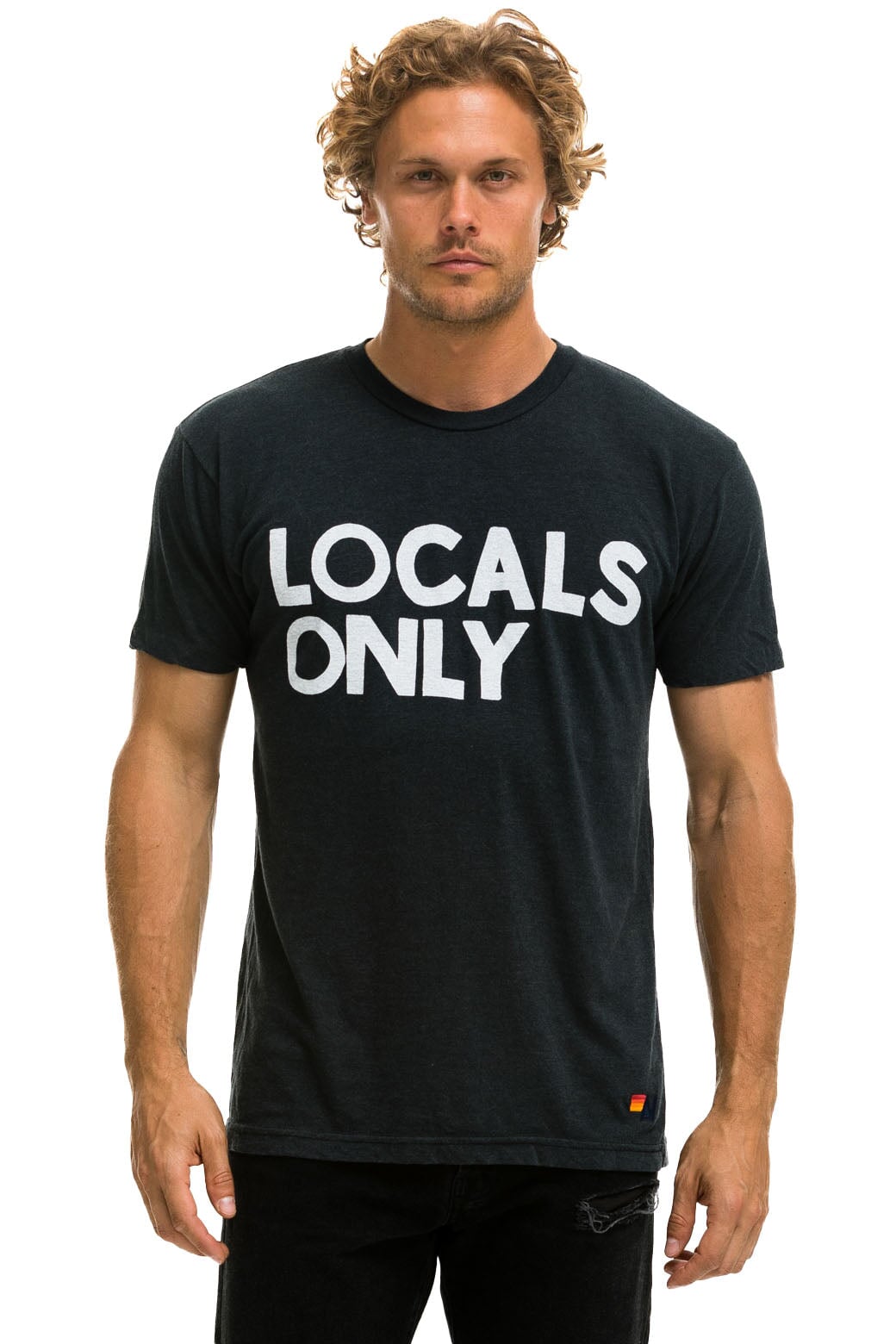 LOCALS ONLY TEE - CHARCOAL Tees Aviator Nation 