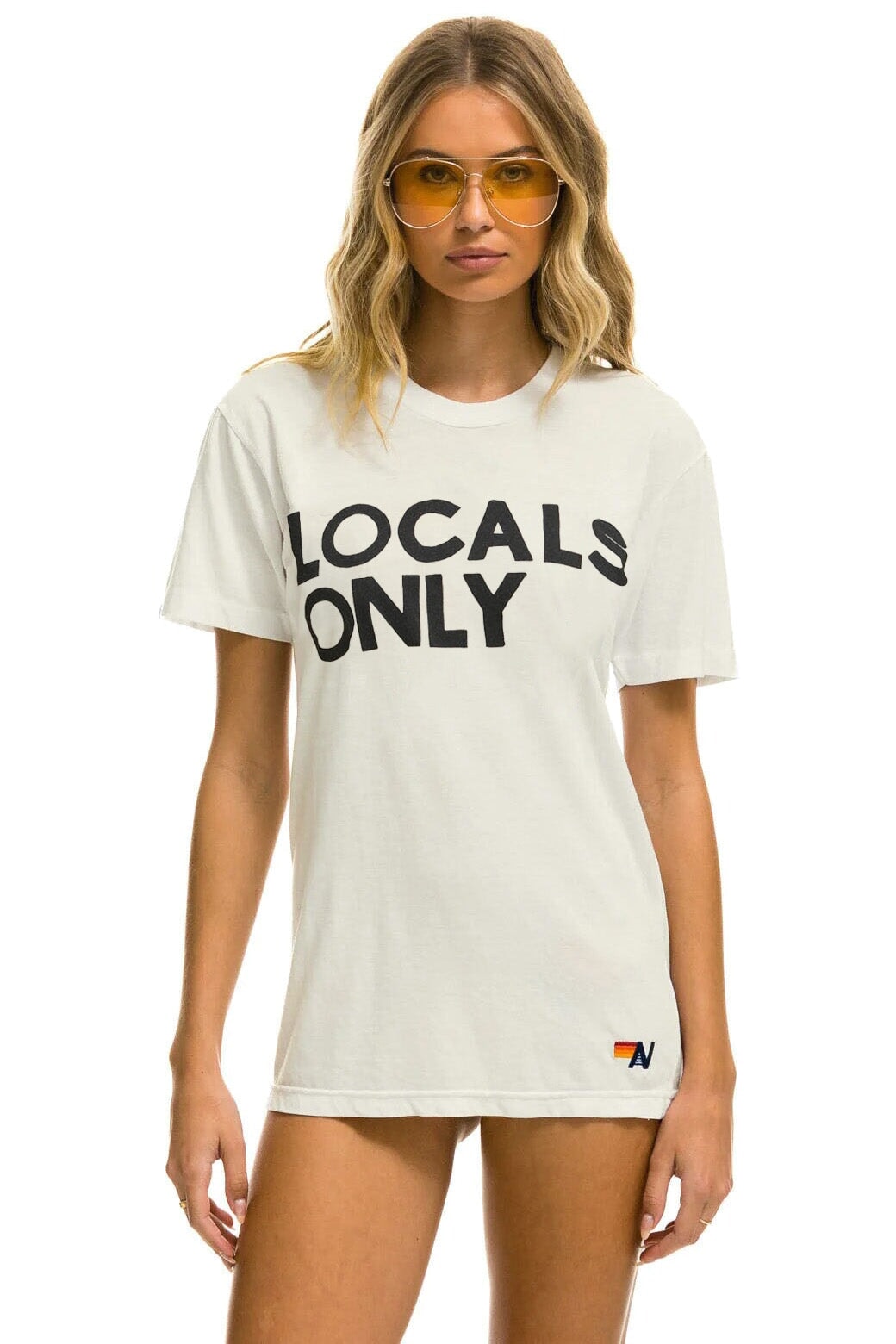 LOCALS ONLY TEE - VINTAGE WHITE Tees Aviator Nation 