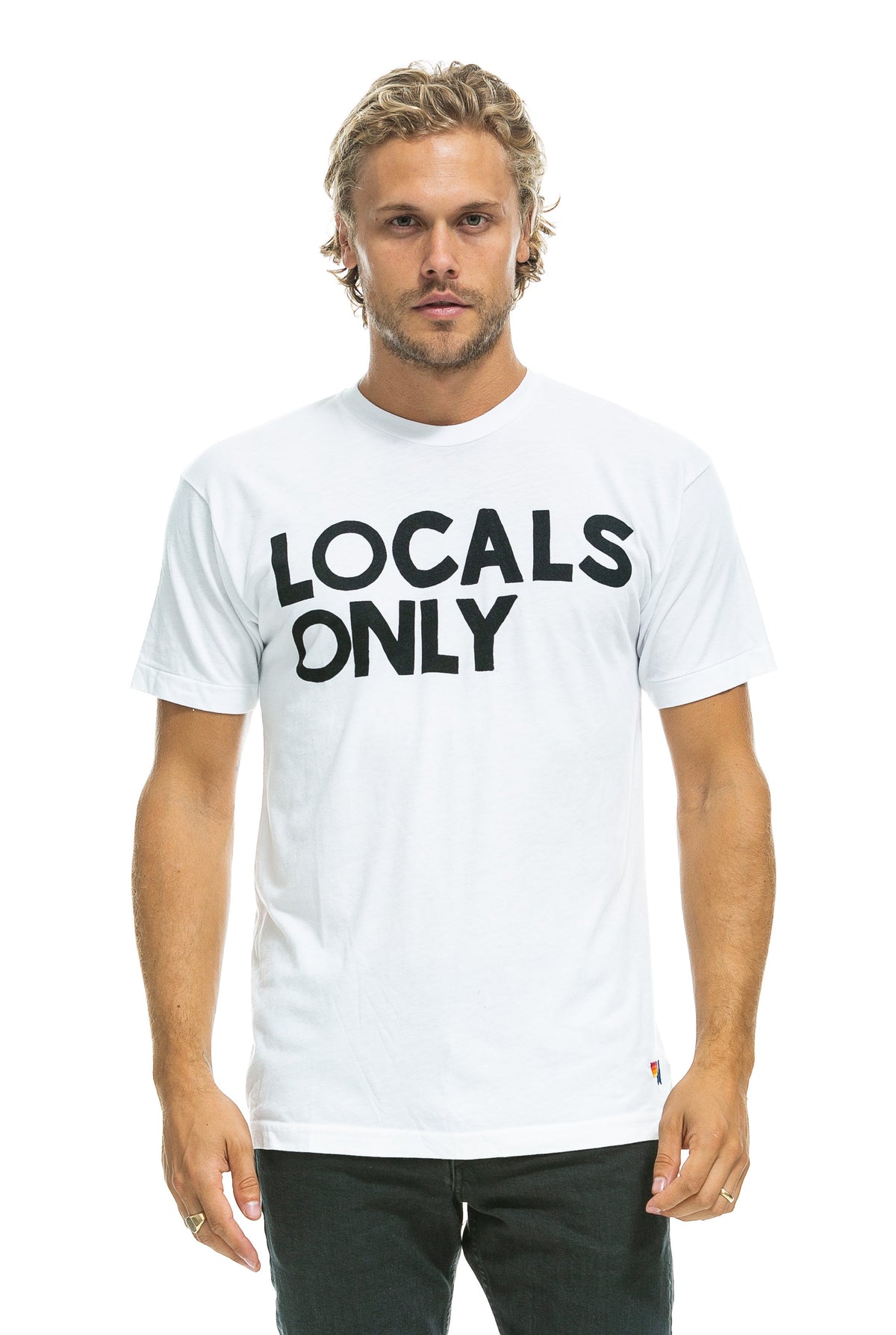 LOCALS ONLY TEE - WHITE Shirts &amp; Tops Aviator Nation 