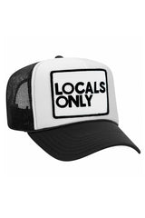 LOCALS ONLY VINTAGE TRUCKER HAT HATS Aviator Nation OS BLACK & WHITE 