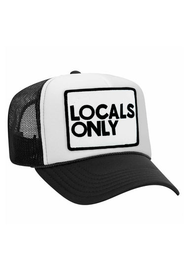 LOCALS ONLY VINTAGE TRUCKER HAT HATS Aviator Nation OS BLACK & WHITE 