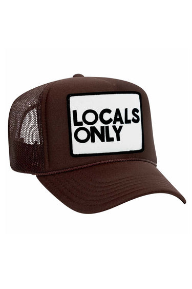 LOCALS ONLY VINTAGE TRUCKER HAT HATS Aviator Nation OS BROWN 