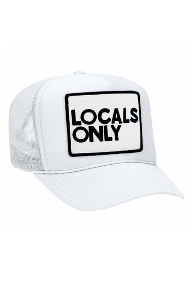 LOCALS ONLY VINTAGE TRUCKER HAT HATS Aviator Nation OS WHITE 