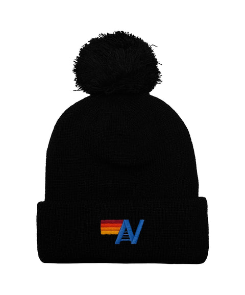 logo-pom-rib-beanie-black- 