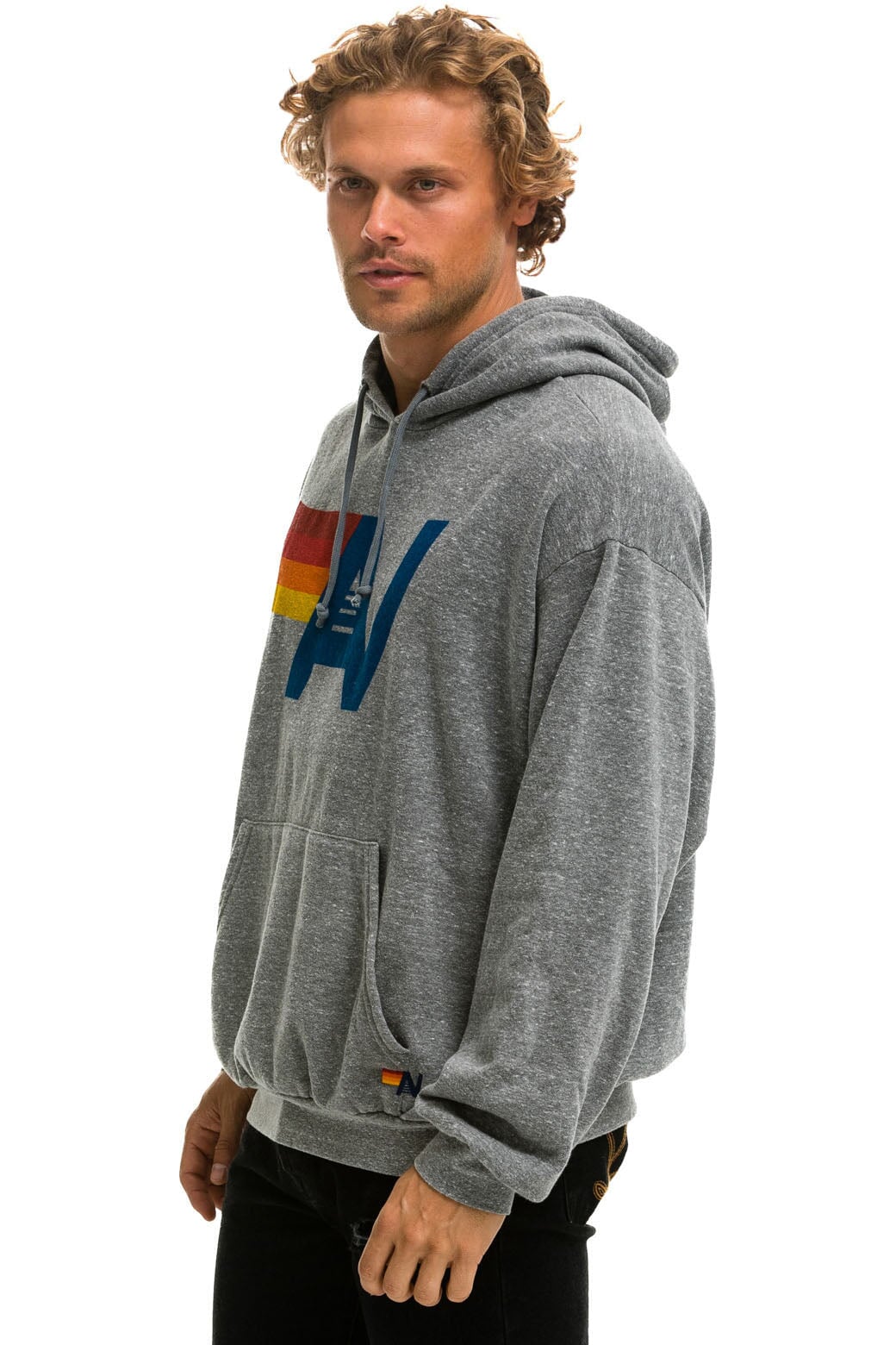 - HOODIE HEATHER - Aviator PULLOVER GREY Nation RELAXED LOGO