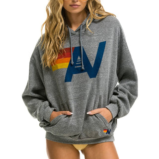 LOGO PULLOVER RELAXED HOODIE - HEATHER GREY Hoodie Aviator Nation 