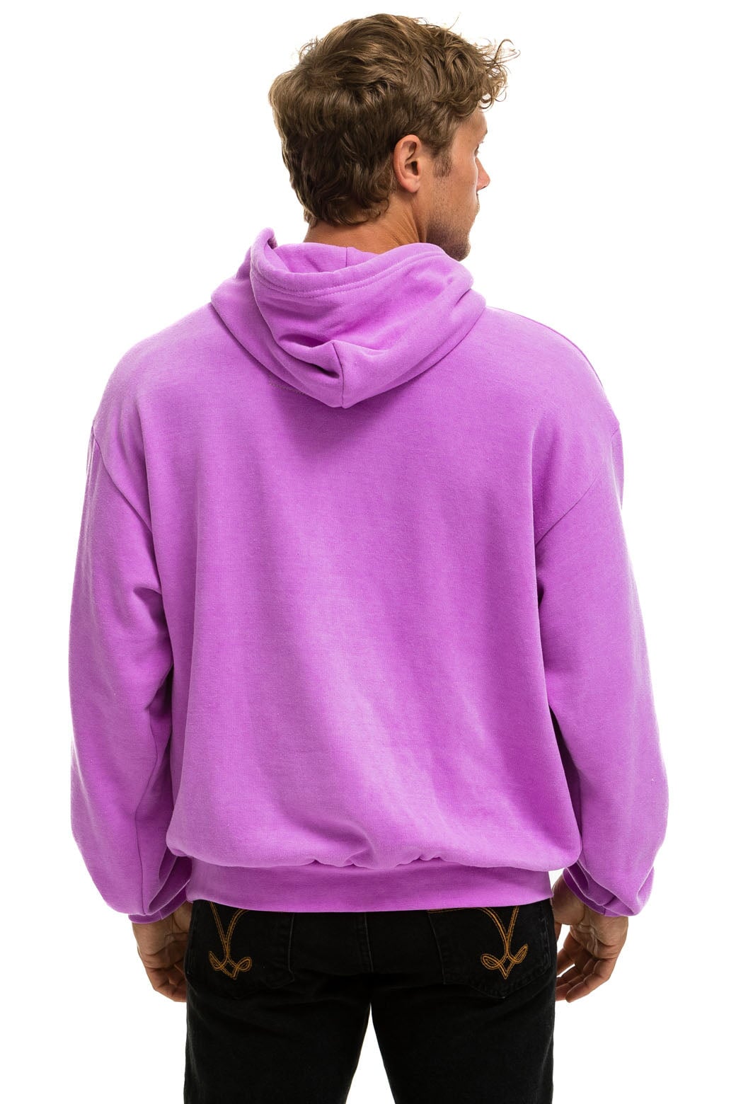 LOGO PULLOVER RELAXED HOODIE - NEON PURPLE - Aviator Nation