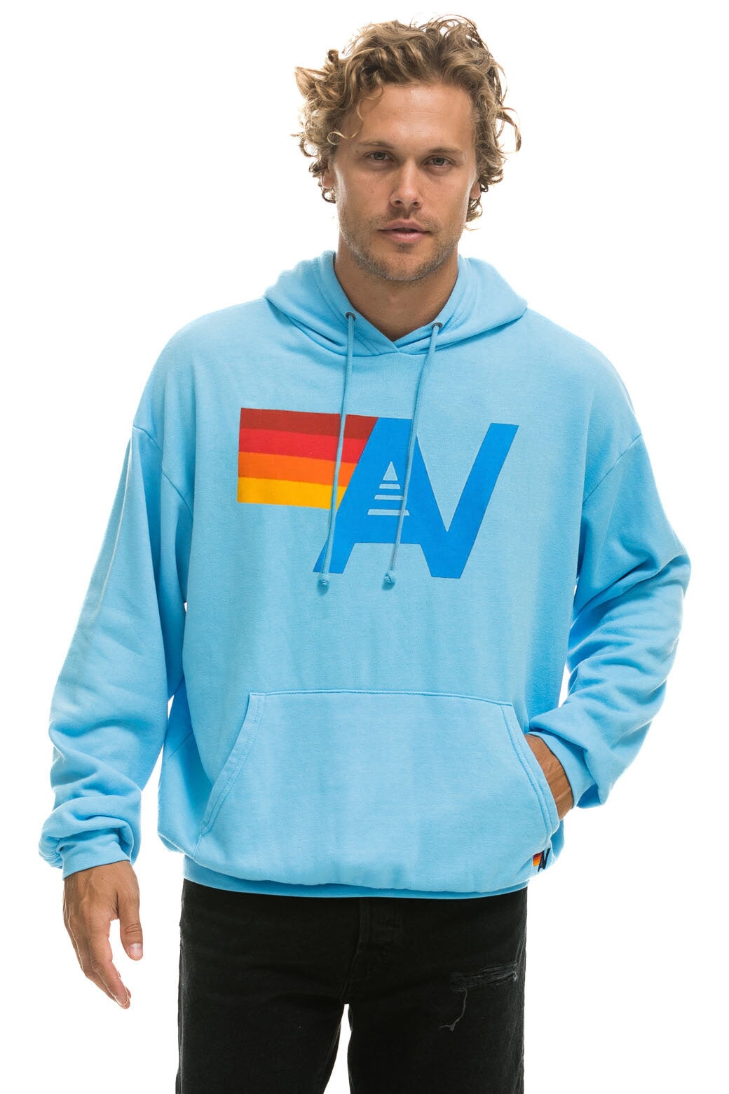 AVIATOR NATION MIAMI RELAXED PULLOVER HOODIE - WHITE