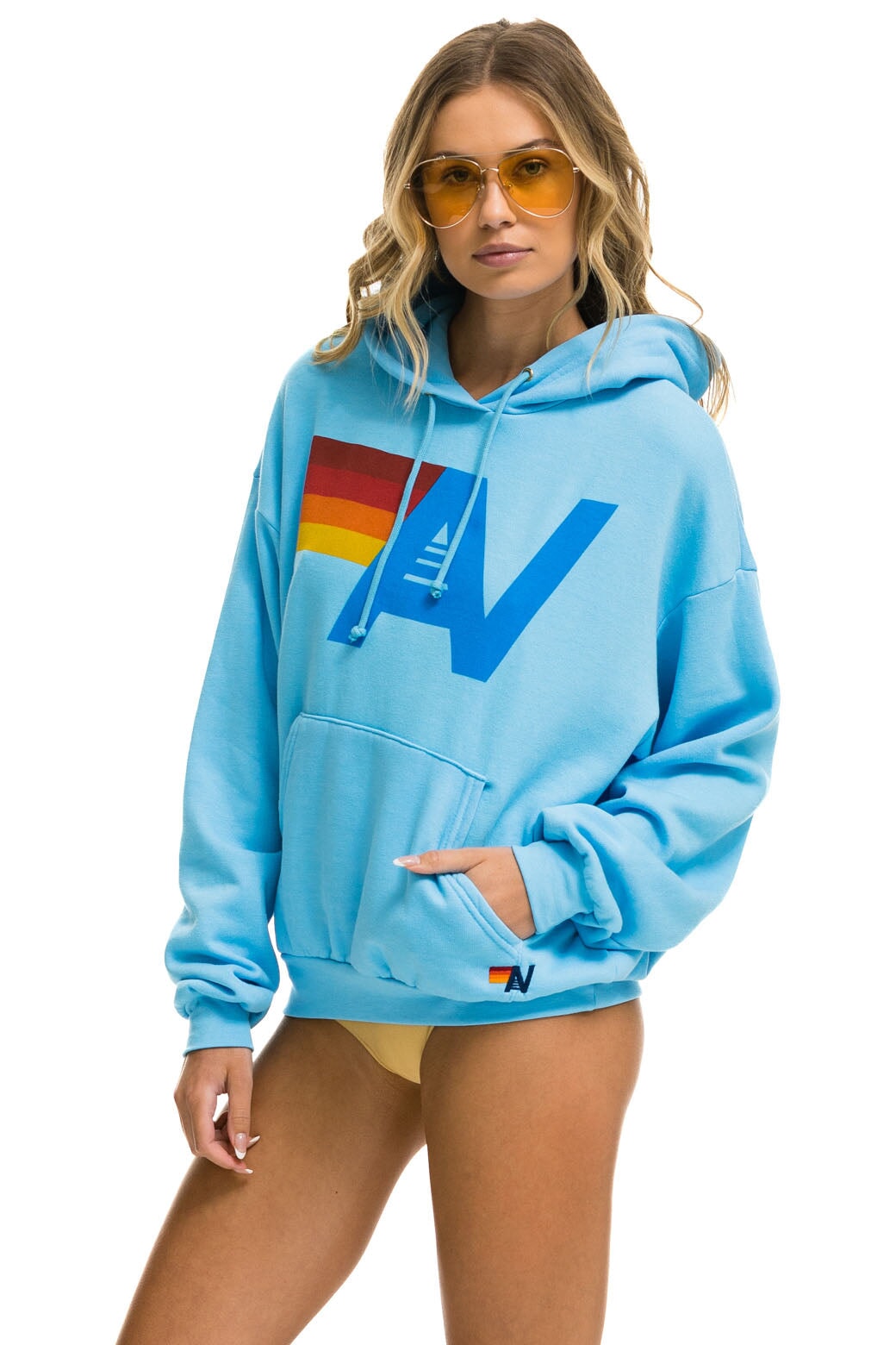 LOGO PULLOVER RELAXED HOODIE - SKY Hoodie Aviator Nation 