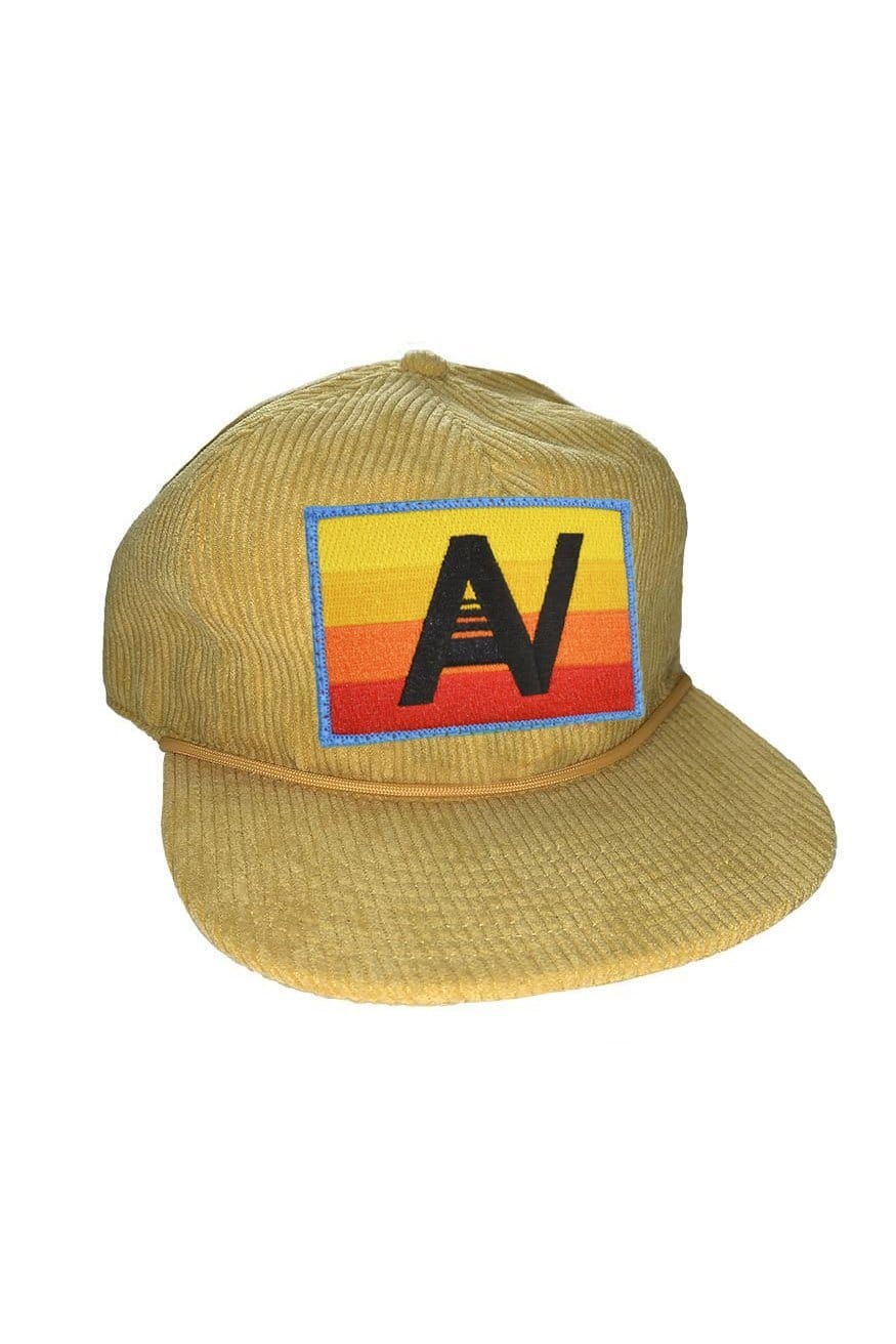 LOGO RAINBOW - VINTAGE CORDUROY TRUCKER HAT HATS Aviator Nation GOLD 