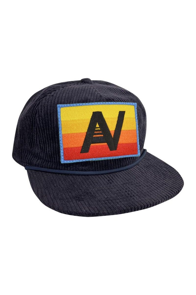 LOGO RAINBOW - VINTAGE CORDUROY TRUCKER HAT HATS Aviator Nation NAVY 