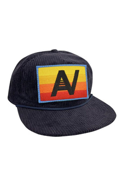 LOGO RAINBOW - VINTAGE CORDUROY TRUCKER HAT HATS Aviator Nation NAVY 
