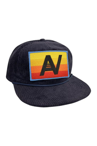 LOGO RAINBOW - VINTAGE CORDUROY TRUCKER HAT HATS Aviator Nation NAVY 