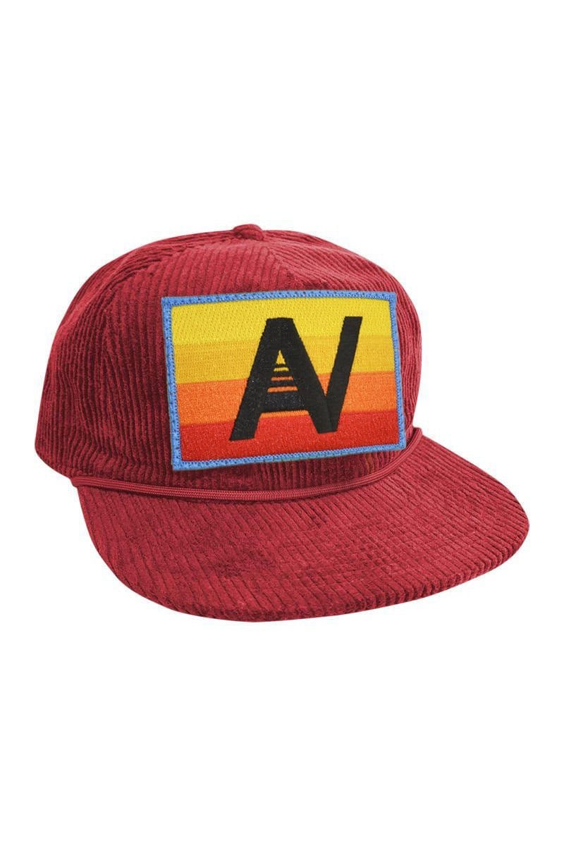LOGO RAINBOW - VINTAGE CORDUROY TRUCKER HAT HATS Aviator Nation RED 