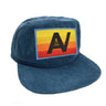 LOGO RAINBOW - VINTAGE CORDUROY TRUCKER HAT HATS Aviator Nation SEA BLUE 