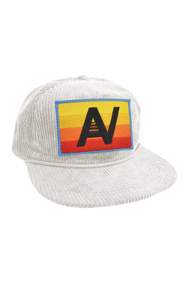 LOGO RAINBOW - VINTAGE CORDUROY TRUCKER HAT HATS Aviator Nation VINTAGE WHITE 
