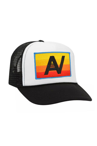 LOGO RAINBOW VINTAGE TRUCKER HAT HATS Aviator Nation OS BLACK / WHITE 