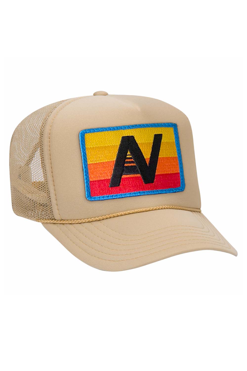 LOGO RAINBOW VINTAGE TRUCKER HAT HATS Aviator Nation OS KHAKI 
