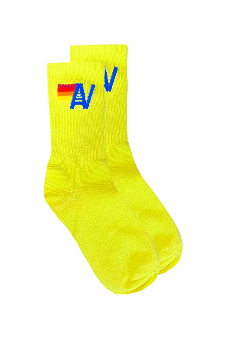 LOGO SOCK - NEON YELLOW Socks Aviator Nation