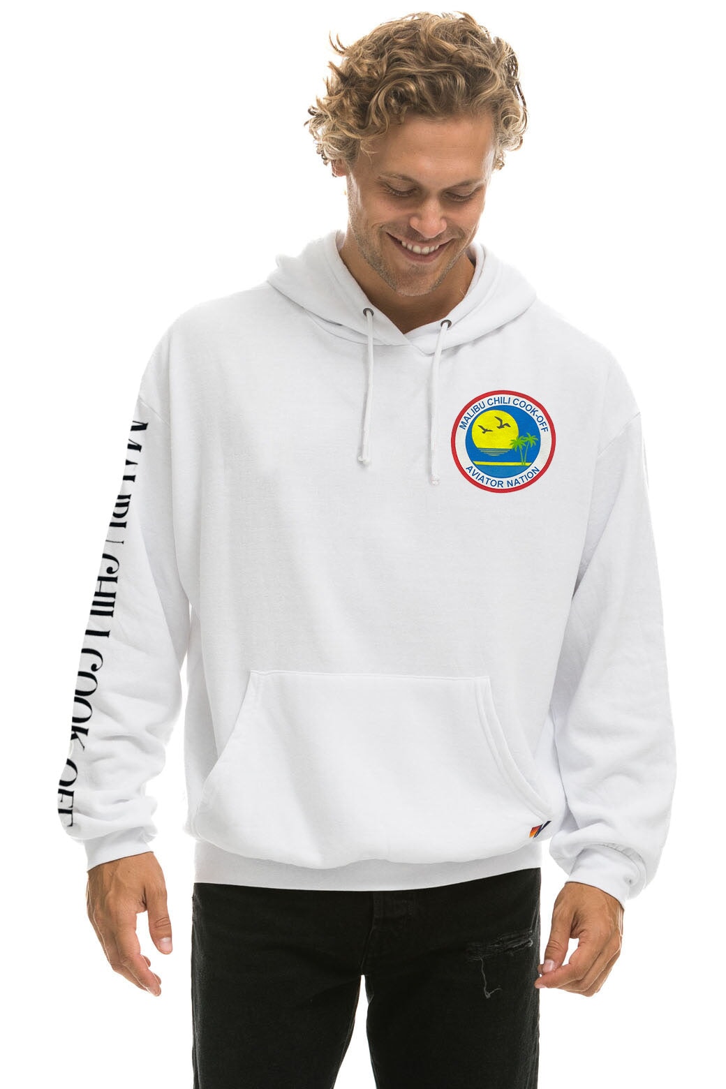 MALIBU CHILI COOK-OFF 2023 PULLOVER HOODIE RELAXED - WHITE Hoodie Aviator Nation 